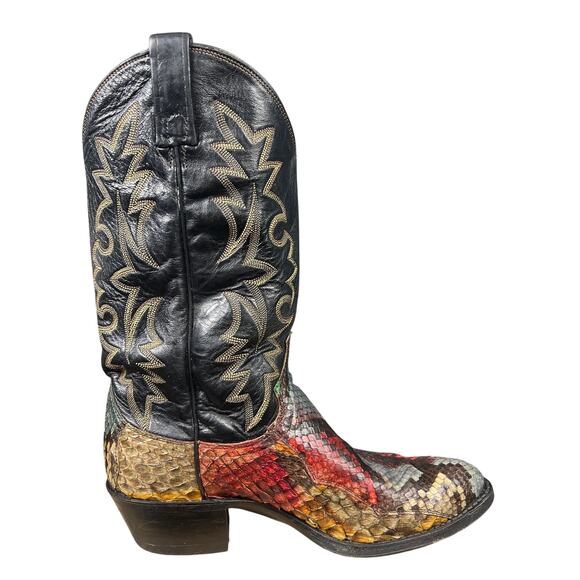 Vintage Dan Post Men’s Rainbow Python Snakeskin Cowboy Boot Size US 9.5 main image 7